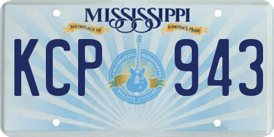 MS license plate KCP943