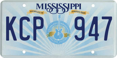 MS license plate KCP947