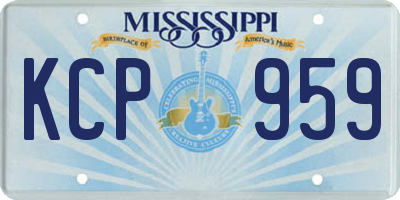 MS license plate KCP959