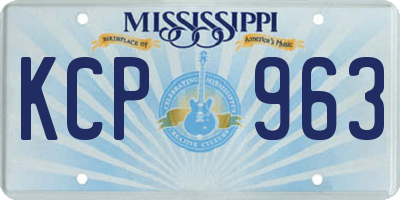 MS license plate KCP963