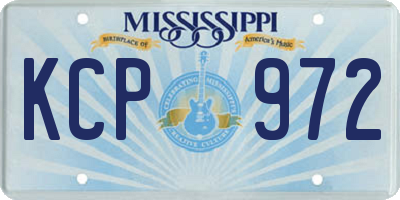 MS license plate KCP972