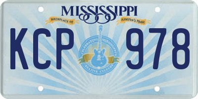 MS license plate KCP978