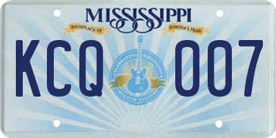 MS license plate KCQ007