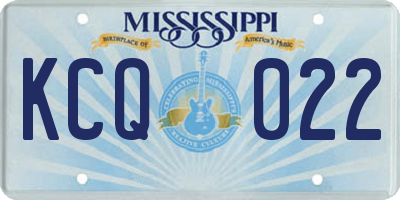 MS license plate KCQ022
