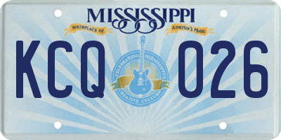 MS license plate KCQ026