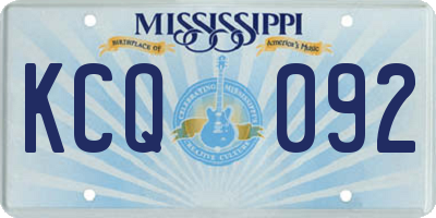 MS license plate KCQ092