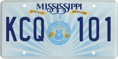 MS license plate KCQ101