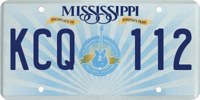 MS license plate KCQ112