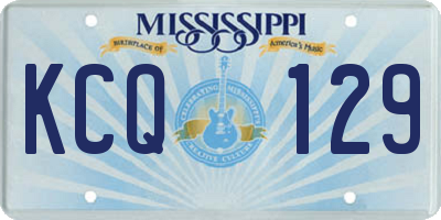 MS license plate KCQ129