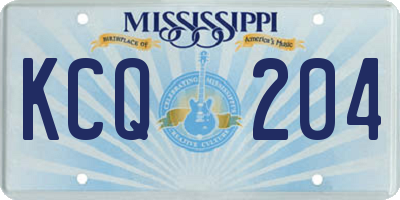 MS license plate KCQ204