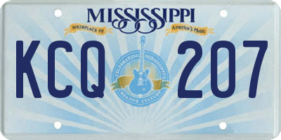 MS license plate KCQ207