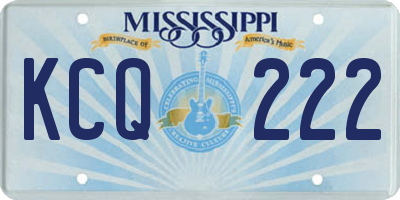 MS license plate KCQ222