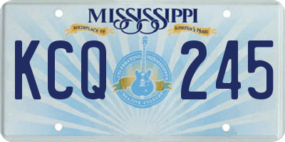 MS license plate KCQ245