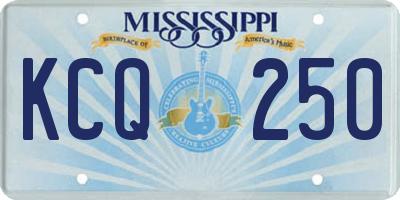 MS license plate KCQ250