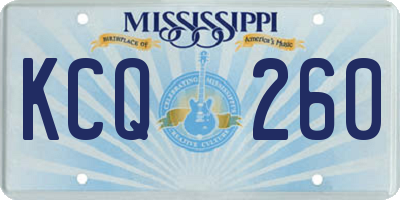 MS license plate KCQ260