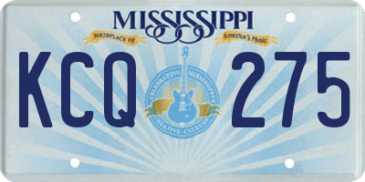 MS license plate KCQ275