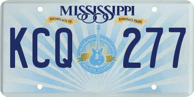 MS license plate KCQ277