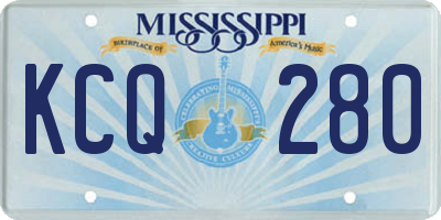 MS license plate KCQ280