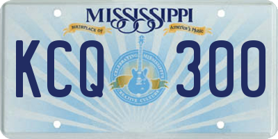 MS license plate KCQ300