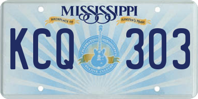 MS license plate KCQ303