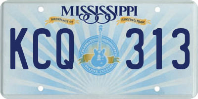 MS license plate KCQ313