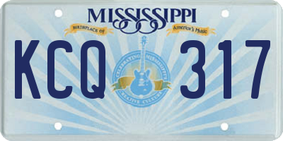 MS license plate KCQ317