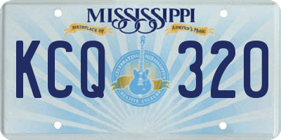 MS license plate KCQ320