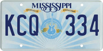 MS license plate KCQ334