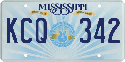 MS license plate KCQ342