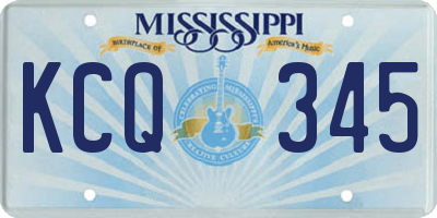 MS license plate KCQ345