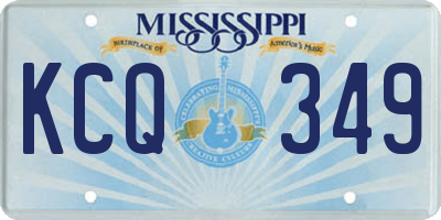 MS license plate KCQ349
