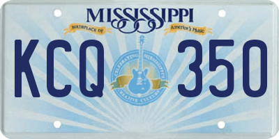 MS license plate KCQ350