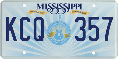 MS license plate KCQ357