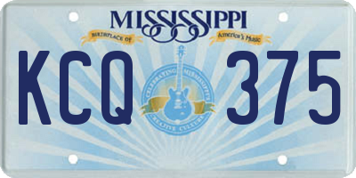 MS license plate KCQ375