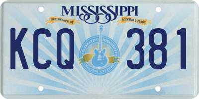 MS license plate KCQ381