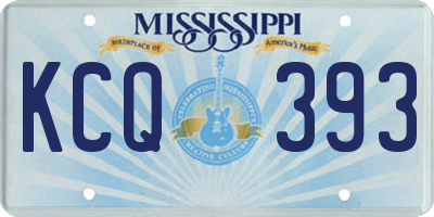 MS license plate KCQ393