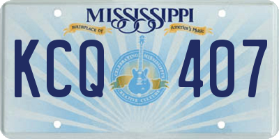 MS license plate KCQ407