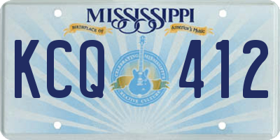 MS license plate KCQ412