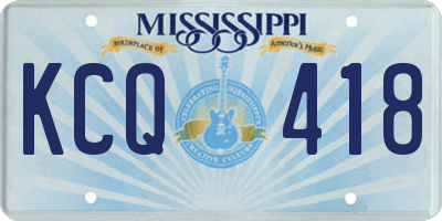 MS license plate KCQ418
