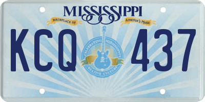 MS license plate KCQ437