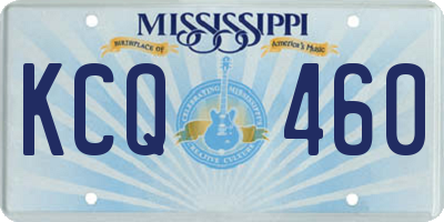 MS license plate KCQ460