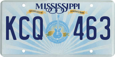 MS license plate KCQ463