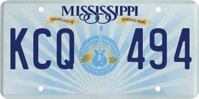 MS license plate KCQ494