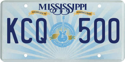 MS license plate KCQ500