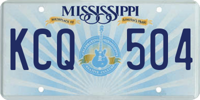 MS license plate KCQ504