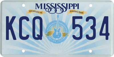 MS license plate KCQ534