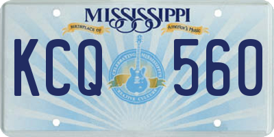 MS license plate KCQ560