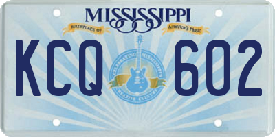 MS license plate KCQ602
