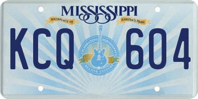 MS license plate KCQ604