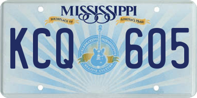 MS license plate KCQ605